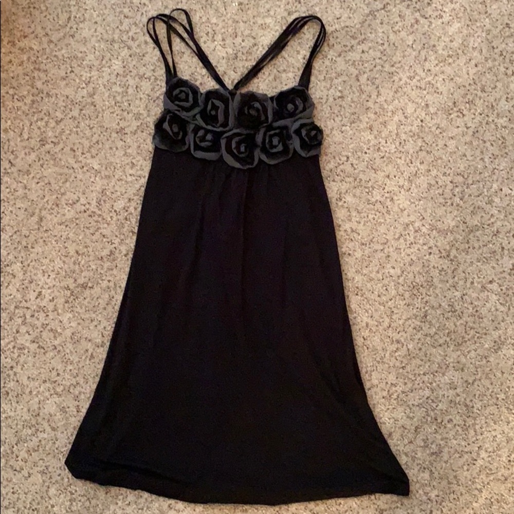 Express Black and Grey Rose Tank Size Large